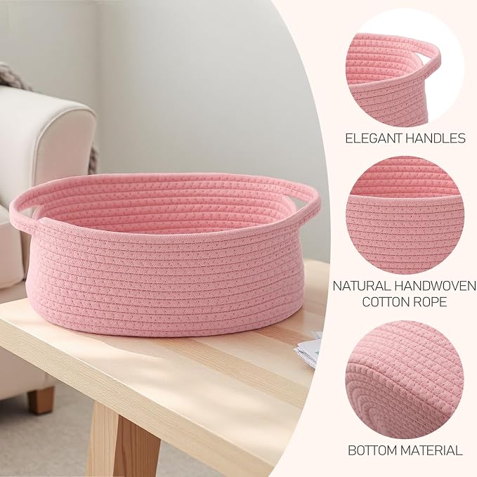 Woven Basket, Small Rope Storage Bin - Image 3