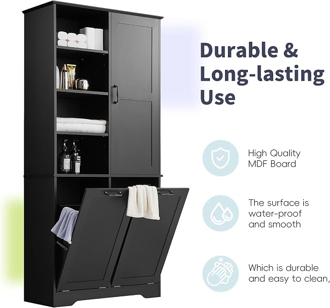 68" Tall Bathroom Storage Cabinet - Image 6