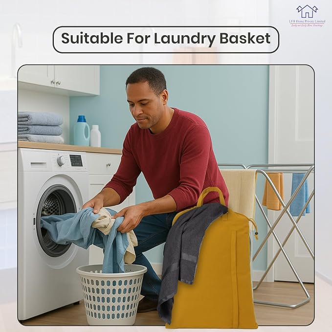 LFH Home Large Premium Cotton Canvas Laundry Bag - Image 5
