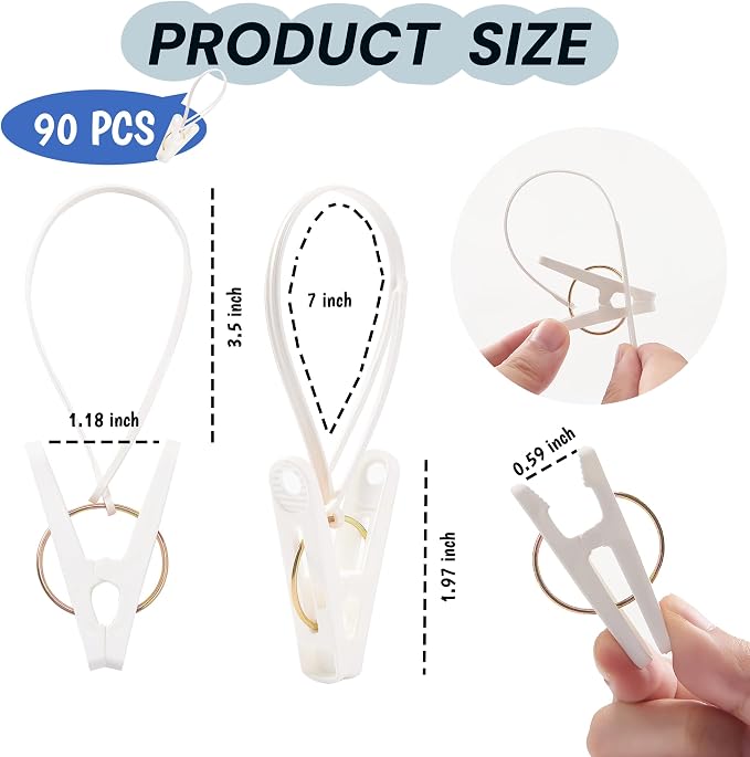 90 Pcs Windproof Clothes Clips - Image 2