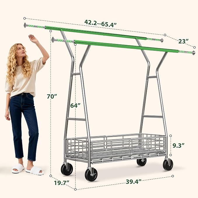 Raybee Heavy Duty Clothes Rack 630LBS, Clothing Racks - Image 7