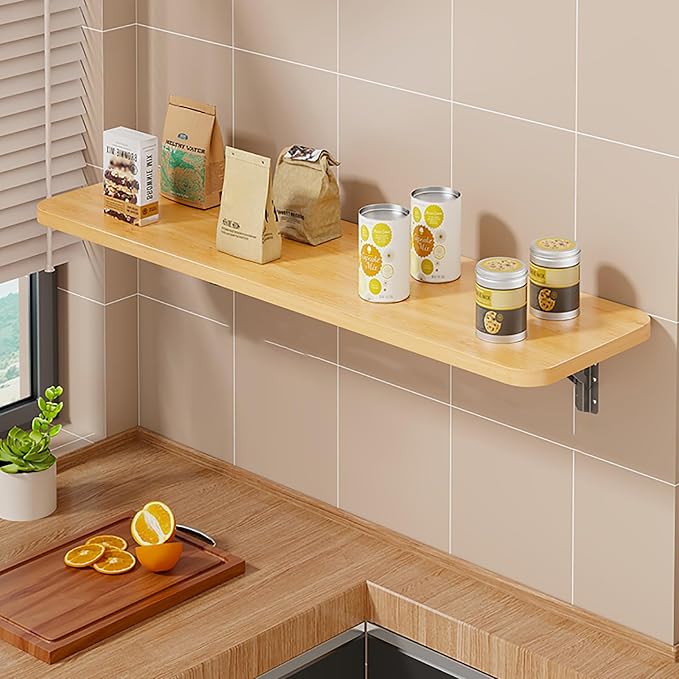 Wall Mounted Folding Table Desk Kitchen Dining Table Floating Foldable Table by Unknown