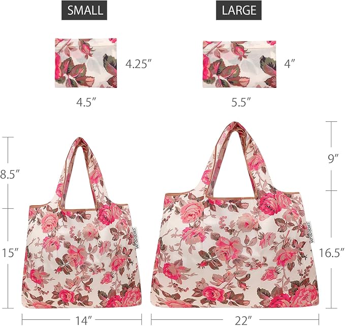 allydrew Large Foldable Tote Nylon Reusable Grocery Bag - Image 2