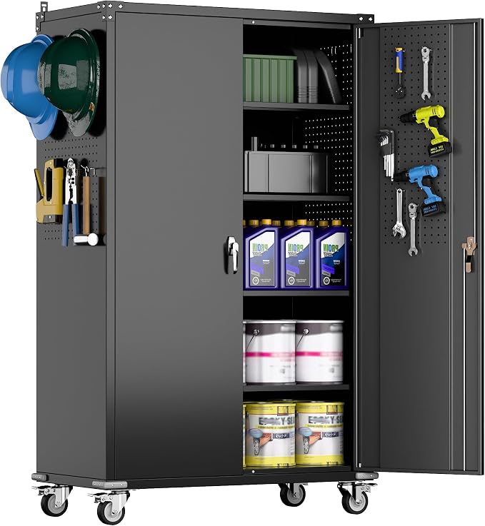 Extra Deep & Wide Metal Garage Storage Cabinet by GANGMEIMENTALSTORAGECABINET