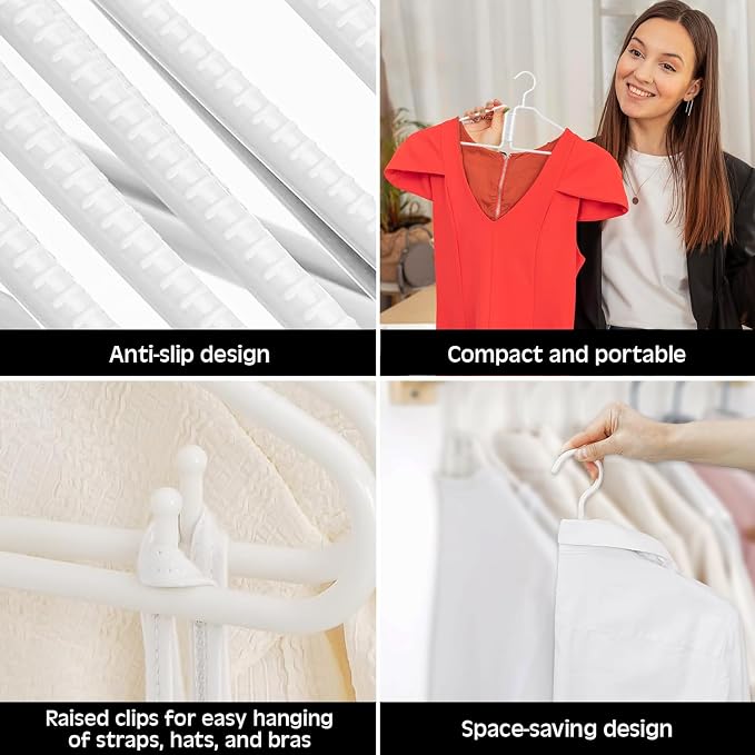 Foldable Clothes Hangers | Portable Plastic Clothes Hangers | Space Saving - Image 4