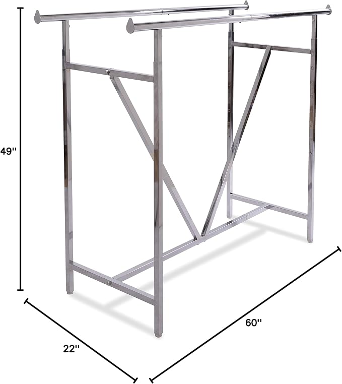 Econoco - Adjustable Heavy Duty Double Bar, Retail Clothing Rack, Rectangular - Image 8