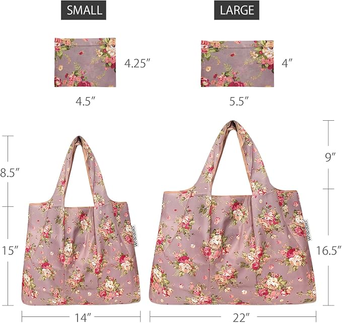allydrew Large Foldable Tote Nylon Reusable Grocery Bag - Image 2