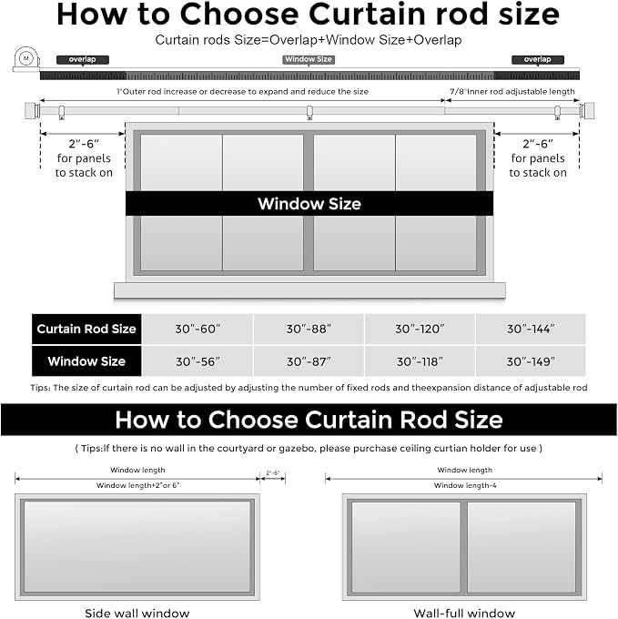 Curtain Rods for Windows 48 to 84 Inch, Modern and Simple Decorative End Cap - Image 6