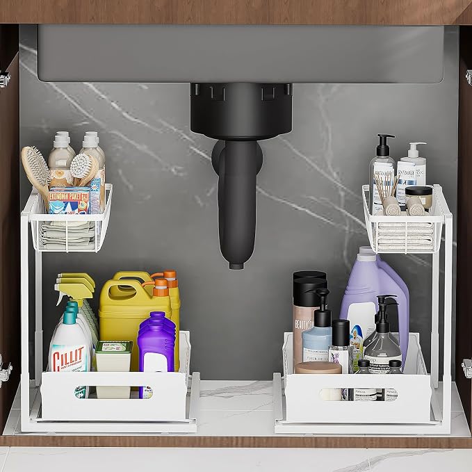 Under Sink Organizers and Storage 2 Tier Slide Out Kitchen Cabinet Organizer by ceetug