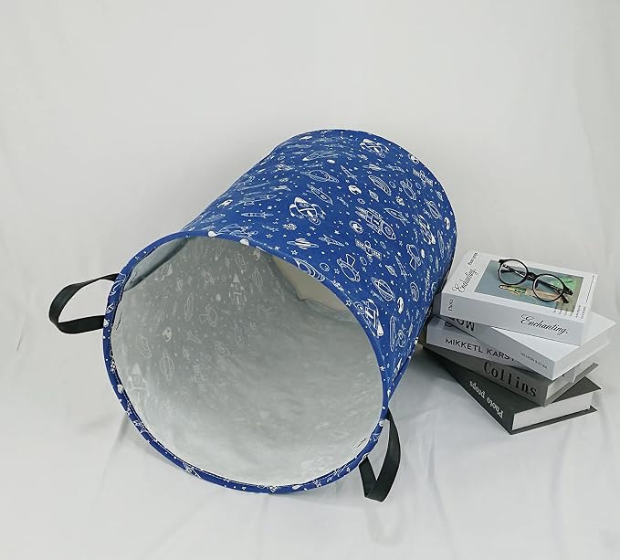 KUNRO Round Laundry Gift Basket Storage Hamper, Clothes Storage Organizer Bins - Image 4