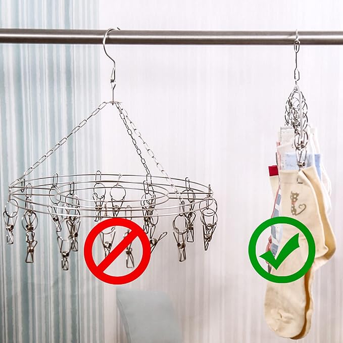 Toplife Clothes Hanger with 10 Clips, Stainless Steel, - Image 6
