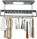 Electric Retractable Airing Rack Gray, Ceiling Clothesline 77lbs Load, Ceiling by Unknown