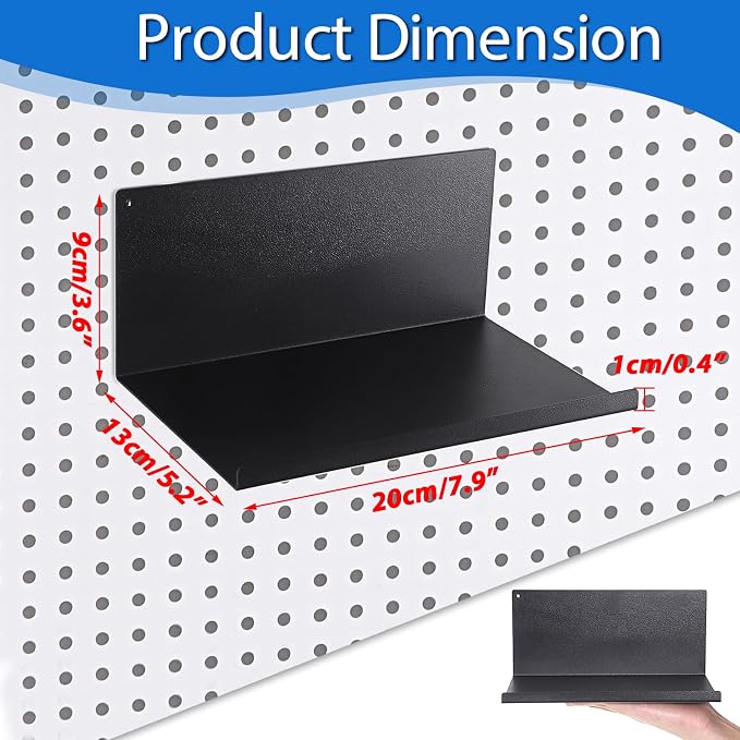 Kokone Magnetic Pegboard Shelves 6 Pack Small Pegboard Shelf - Image 3