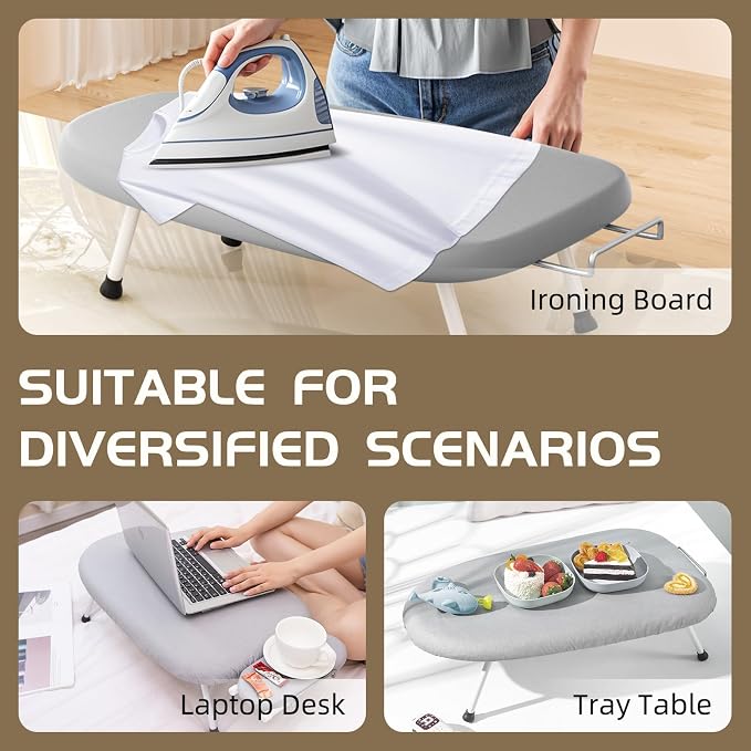 Mini Ironing Board Tabletop Ironing Board Compact Foldable Iron Board Thick - Image 6