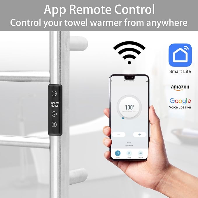 KEG Smart WiFi Towel Warmer Wall Mounted - Image 2
