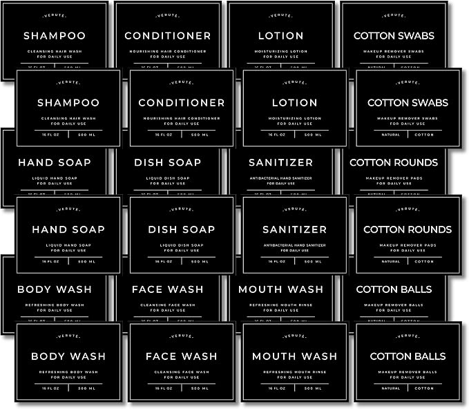 Waterproof Labels for Amber Glass Soap Dispenser and Plastic Bottles - Image 5