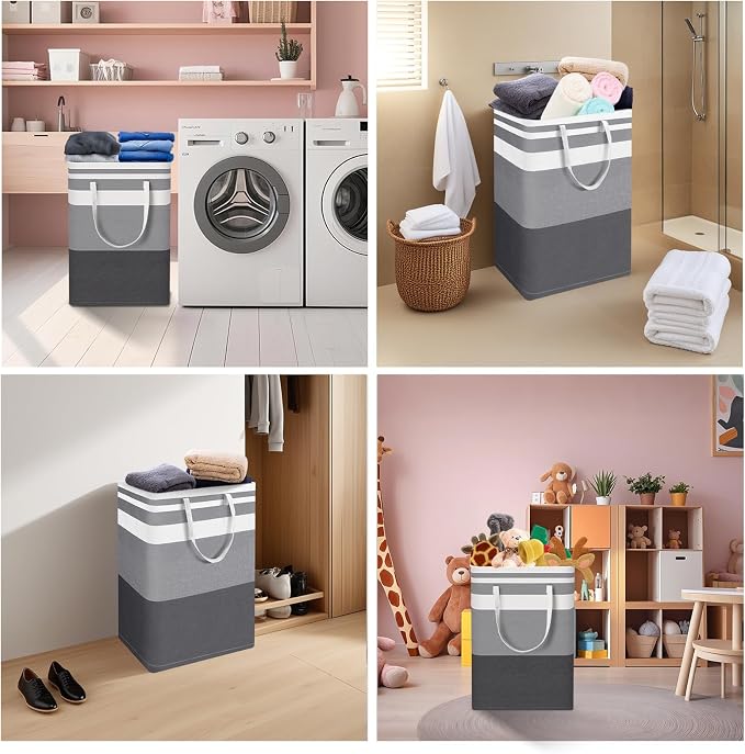 2-Pack Large Laundry Bag, Waterproof, Collapsible Tall Clothes Hamper - Image 4