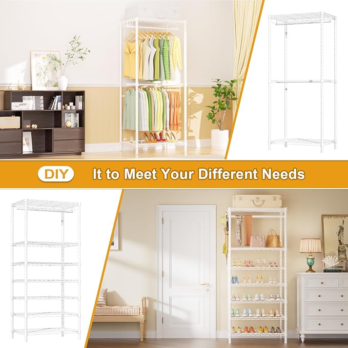 Ulif E13C Heavy Duty Closet Organizer System，Freestanding Clothing Racks - Image 5