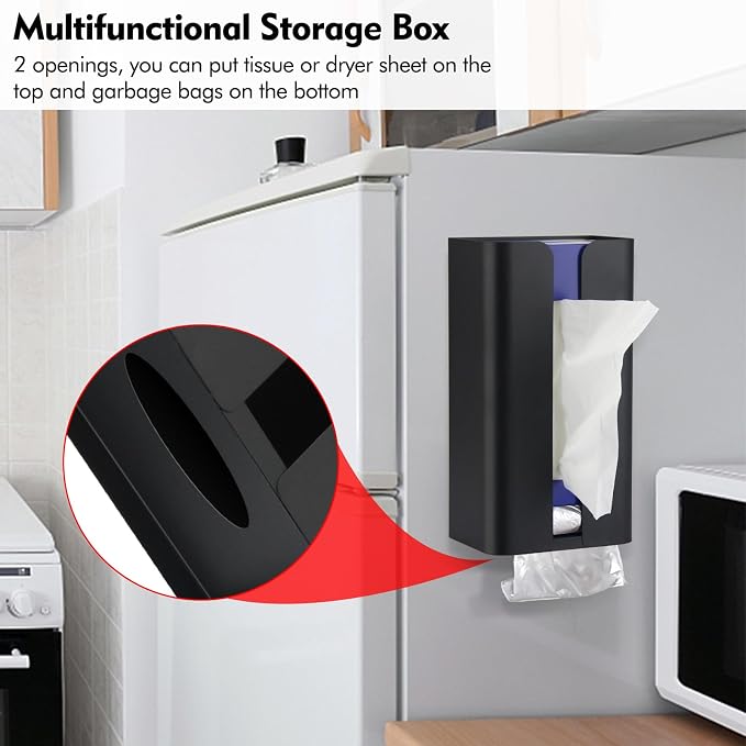 Magnetic Laundry Dryer Sheet Dispenser, Tissue Holder, Garbage Bag Dispenser - Image 3
