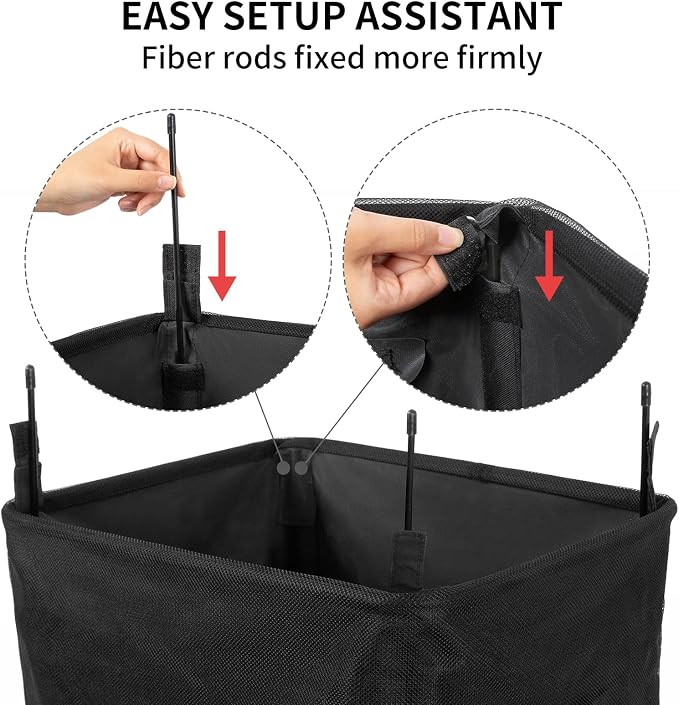 WOWLIVE Large Rolling Laundry Basket Wheels 90L Collapsible Tall Laundry Hamper - Image 5
