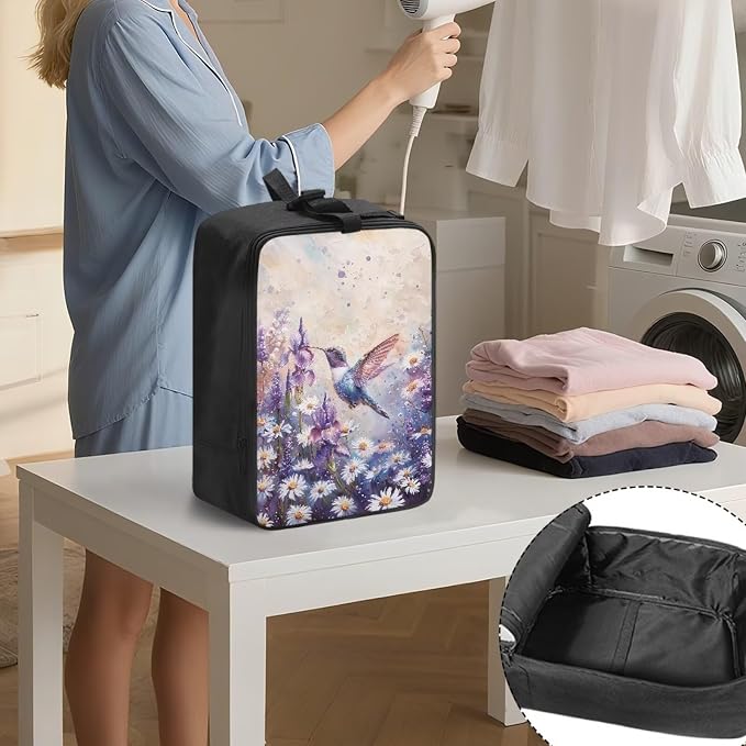 Portable Steamer Iron Storage Bag Daisy Hummingbird Lightweight Travel - Image 2