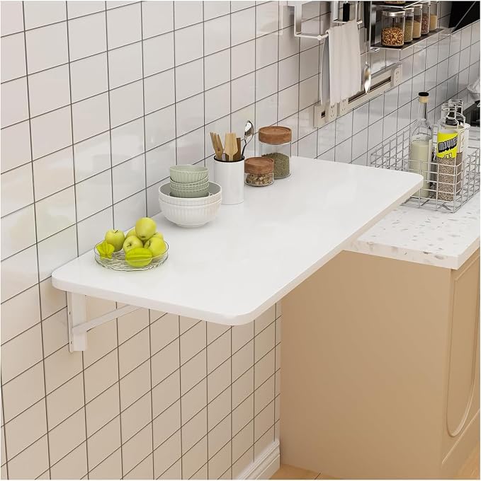 Wall Mounted Folding Table for Laundry Room Piano Baking Paint Waterproof by Unknown