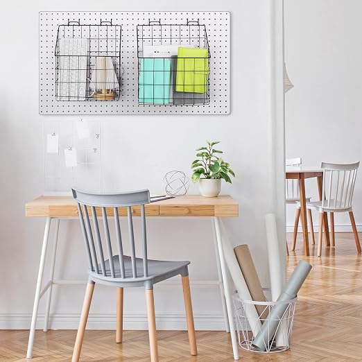 meekoo 2 Pcs Pegboard Baskets 12.4 x 7.5 x 12.8'', Peg Board Organizer - Image 7