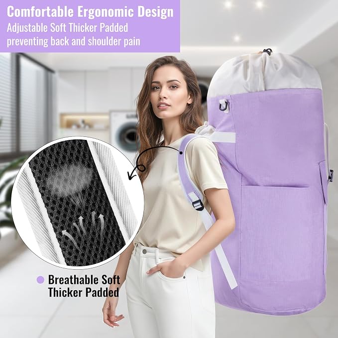 Laundry Bag Backpack, 125L Extra Large Laundry Backpack - Image 6