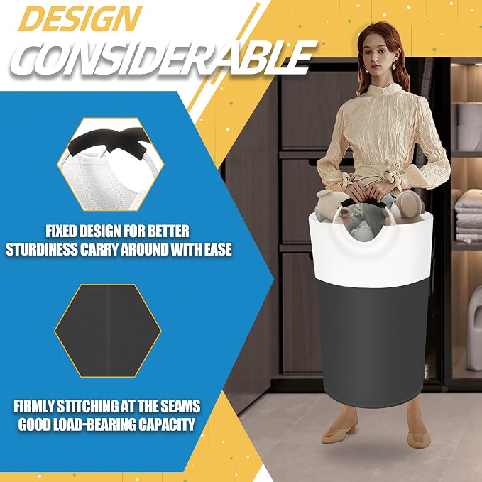 125L Laundry Basket, Collapsible Laundry Hamper - Image 4