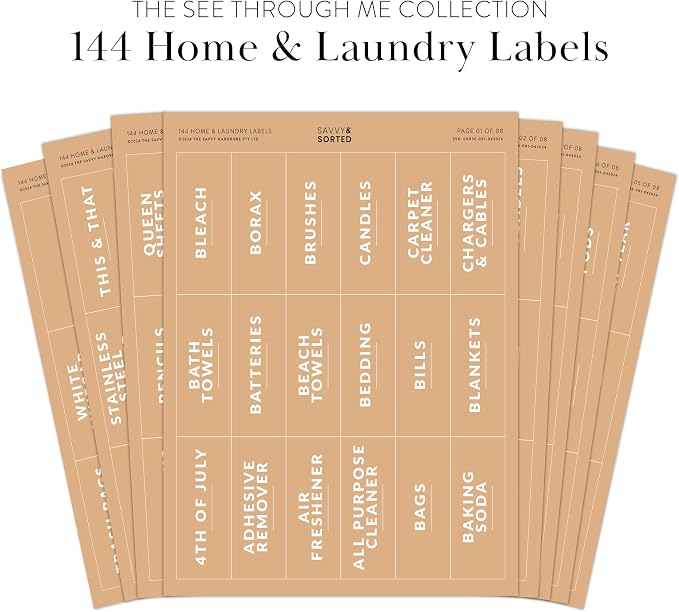 Laundry Labels for Jars, 144 Preprinted Home and Laundry Label Stickers for - Image 3