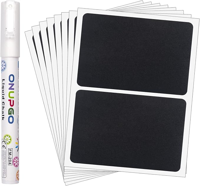 ONUPGO 20 Pack Chalkboard Labels, Waterproof Chalkboard Sticker by ONUPGO