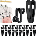 Tinfol Black 60pc Clothes Hanger Connector Hooks and 20pc Plastic Hanger Clips by Tinfol