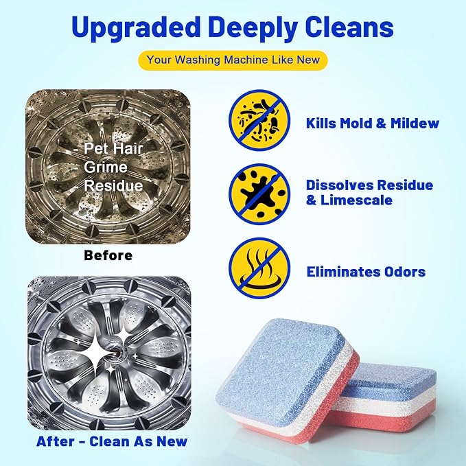 Washing Machine Cleaner Tablets 30 Pack, Upgraded Formulated - Image 2