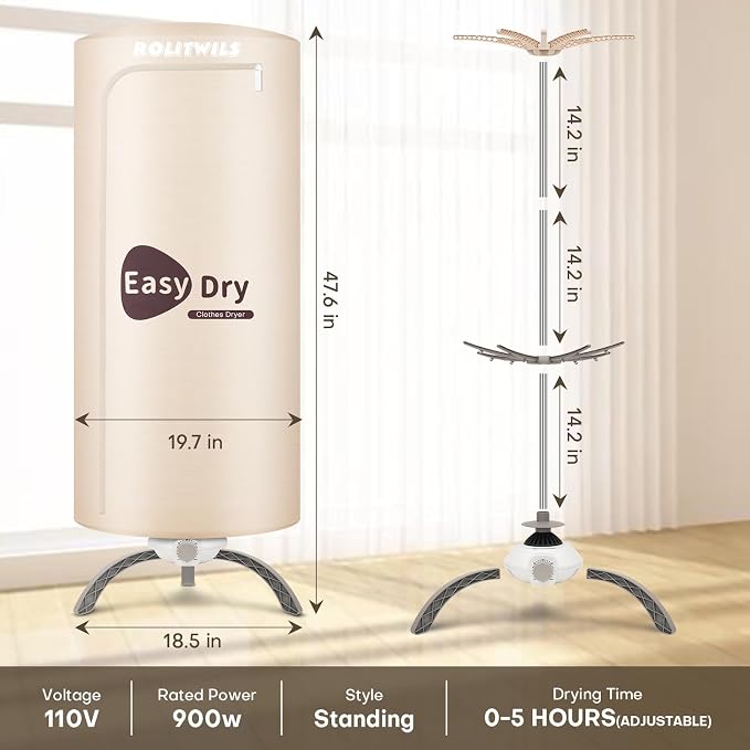 Portable Clothes Dryer 900W - Image 4