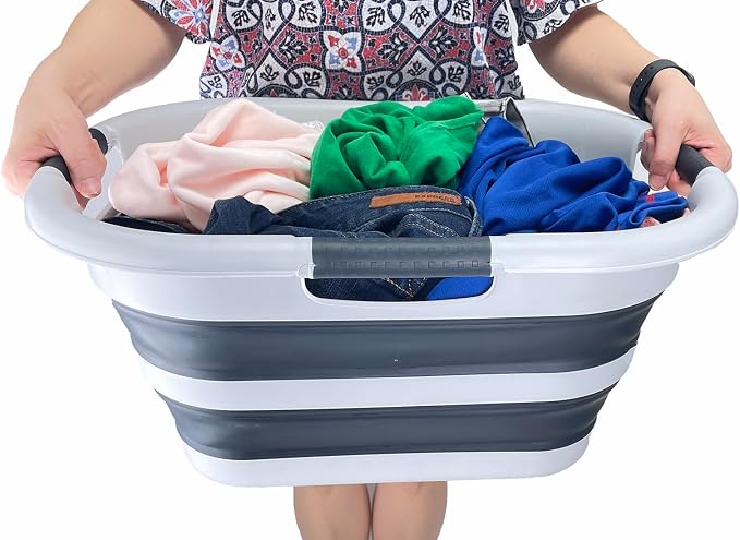 SAMMART 30L Collapsible Plastic Laundry Basket - Image 6