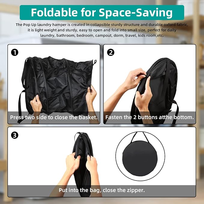 BATTOO 106L Collapsible Laundry Baskets - Image 6