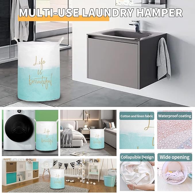 Merdes 19.7’’ Waterproof Foldable Laundry Hamper, Dirty Clothes Laundry Basket - Image 4