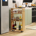 4 Tier Slim Rolling Storage Cart Narrow Rolling Utility Cart Kitchen Storage by Unknown