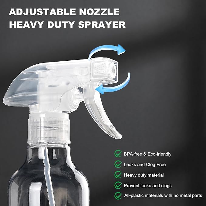 Spray Bottles 16.9oz 2 Pack Plastic Empty Spray Bottle - Image 4