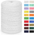 Macrame Cord 3mm x 328yd | 100% Natural Cotton Macrame Rope | 4 Strand Twisted by MacraBoho