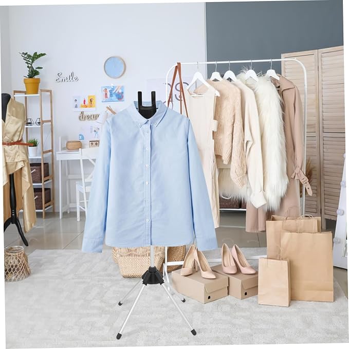 Foldable Ironing Board Stand Flat Rack Clothing Rack Shelves - Image 4