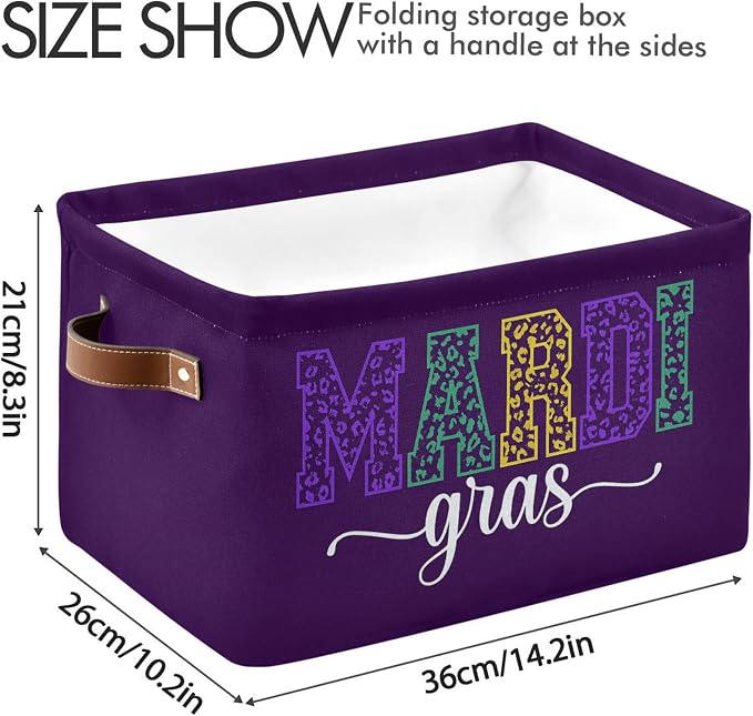 Wamika Happy Mardi Gras Purple Storage Basket - Image 3