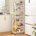 6 Tier Slim Rolling Storage Cart, Narrow Mobile Shelving Unit Organizer Utility by ThreeHio
