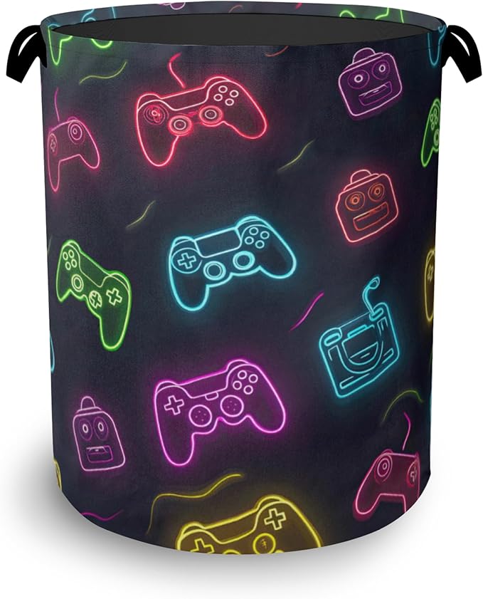 Gamepad Laundry Basket, Foldable Oxford Cloth Tote Bag Laundry Hamper Clothes by Unknown