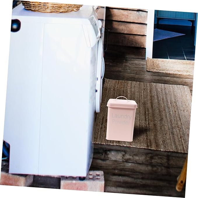 PRETYZOOM Laundry Powder Storage Container Iron Washing Powder Bucket Handle - Image 9