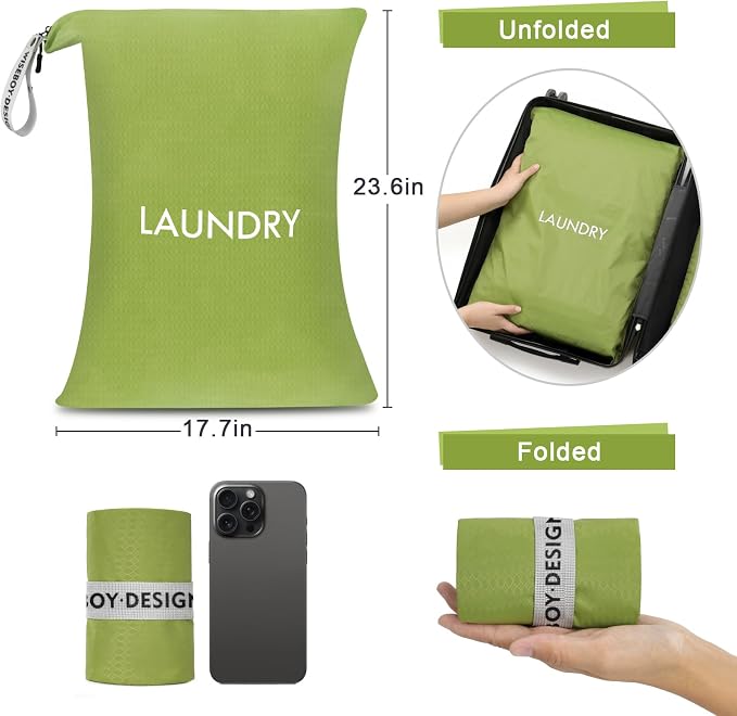 WiseBoy 2 Pack Laundry Bags, Travel Laundry Bag - Image 2