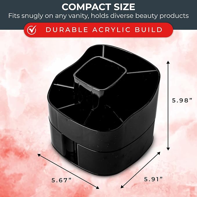 Masirs Small 360 Rotating Makeup Organizer - Image 3