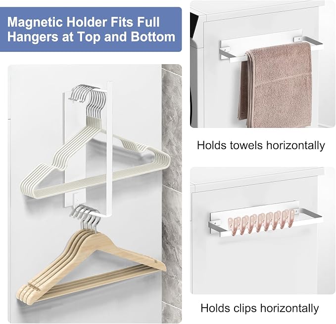 2 Pack Magnetic Hanger Holder for Laundry Room, Space-Saving Hanger Organizer - Image 6