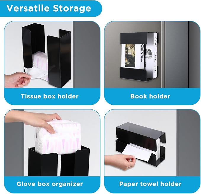 2 Pack Magnetic Glove & Tissue Dispenser – Adjustable Paper Towel Holder - Image 4