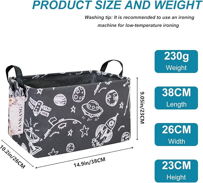 FANKANG Storage Basket, Nursery Hamper Canvas Laundry Basket Foldable - Image 2